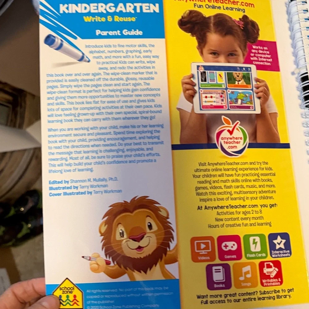 Kindergarten Write & Reuse Activity Book NWOT